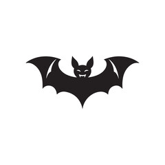 Fototapeta premium bat silhouette design as halloween illustration, creepy vector with white background, dark illustration for halloween