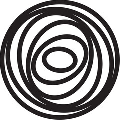 Circle twirl line geometric. Design element for round frame, science, tech, digital