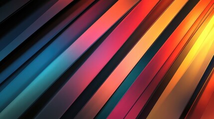Obraz premium Diagonal stripes in metallic colors overlaid with a shadow effect, creating a three-dimensional, abstract background.