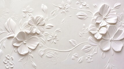 Embossed paper texture with floral patterns, creating an elegant and detailed background for invitations.