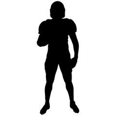 American Football Player Silhouette. Flat Vector Illustration Isolated on White Background