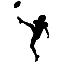 American Football Player Silhouette. Flat Vector Illustration Isolated on White Background