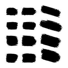 Black Distress Brushes. Grunge Texture. Splash Banner.