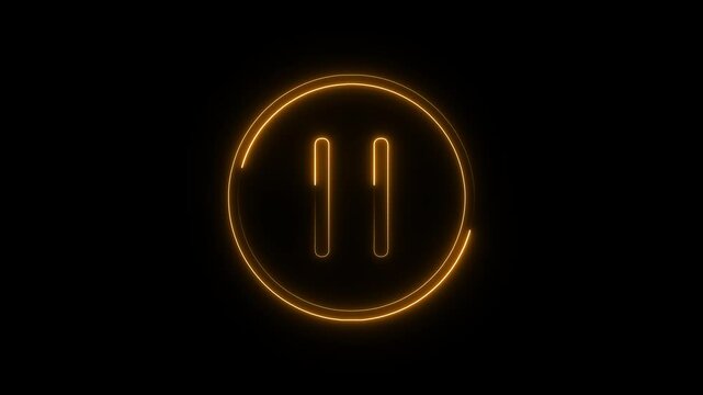 video pause button, 4K animation with alpha channel