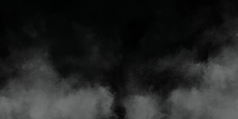 Abstract black and gray isolated cloud cumulus clouds. Gray aquarelle painted realistic fog or mist smoky textured canvas design. White and ash messy wall stucco texture background.