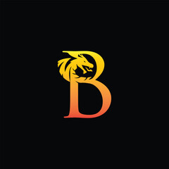Dragon with b logo design 