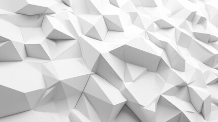 Abstract white low-poly background with geometric shapes,