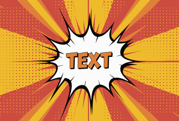 Vector comic book style explosion with space for text, retro pop art design. Abstract background with bright rays, halftone dots, and colorful bursts. 
