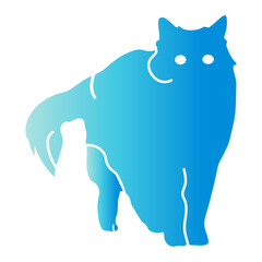 International Cat Day Silhouette in Colorful Design Concept. Flat Vector Illustration