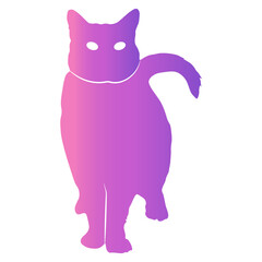 International Cat Day Silhouette in Colorful Design Concept. Flat Vector Illustration