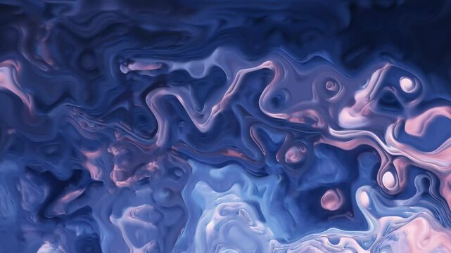 Looped animated fluid abstract texture of swirling liquid chrome dark metal with motion light effect