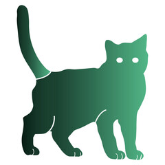 International Cat Day Silhouette in Colorful Design Concept. Flat Vector Illustration