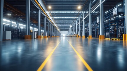 Fototapeta premium Warehouse manufacturing building and industrial park : Generative AI
