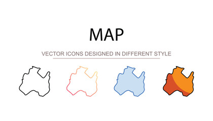 Map icon design with white background stock illustration