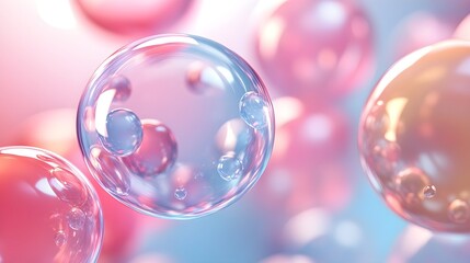 Abstract Pink & Blue Bubbles Background
