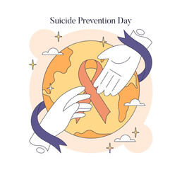 Suicide Prevention Day. Flat Vector Illustration