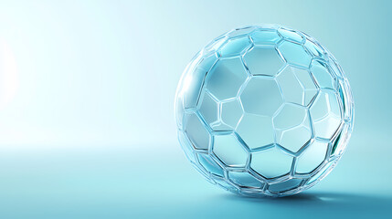 Naklejka premium Transparent sphere, honeycomb geometric structure