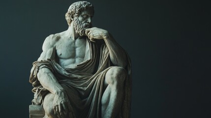 ancient man statue, stoic 