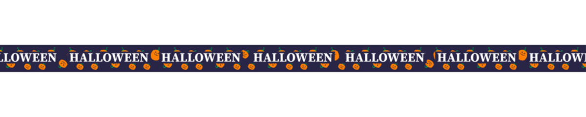 Halloween ribbons on transparent background. Crossed ribbons. Vector design for Halloween promotion.