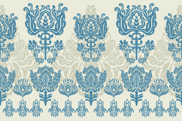 Motifs African boho paisley Floral embroidery Ikat pattern border. Ethnic ikat floral Ethnic Indian Pattern Ikat pattern Ethnic Pattern.Border indian floral Aztec embroidery border seamless patterns.