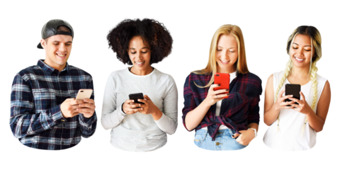 People texting png sticker, transparent background