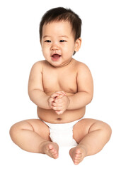 Png baby clipart, sitting on the floor, transparent background