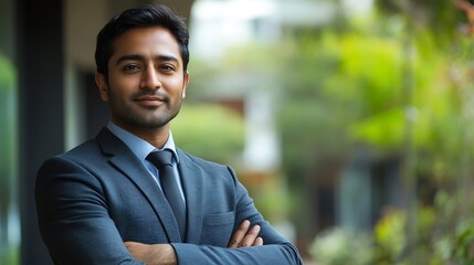Handsome businessman lawyer of Indian descent trusted litigation lawyers attorneys most commonly referred to litigator helping clients civil law services in all aspects of civil litiga : Generative AI