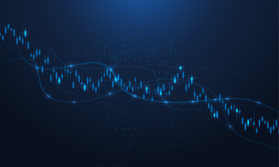 Stock market or forex trading graph. Chart in financial market vector illustration Abstract finance background.