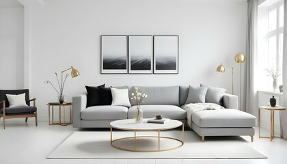 Photo interior modern design room 3d illustration