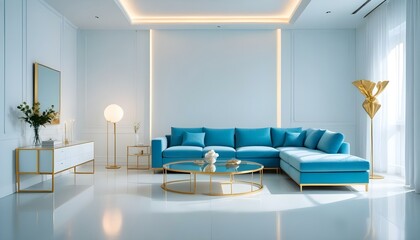 Photo interior modern design room 3d illustration