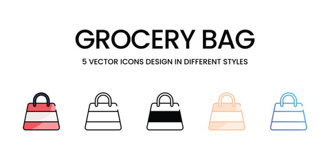 Grocery Bag icons set ready to use vector icon stock illustration