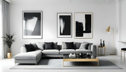 Photo interior modern design room 3d illustration