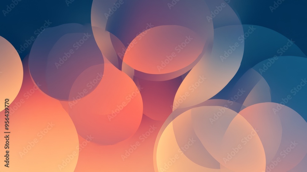 Poster gradient background with overlapping transparent circles, giving a sense of depth and space