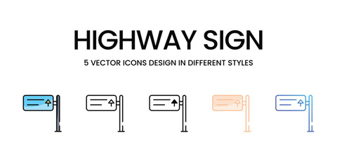 Highway Sign icons set ready to use vector icon stock illustration