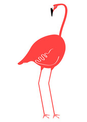 Orange flamingo bird png sticker, aesthetic tropical collage element on transparent background