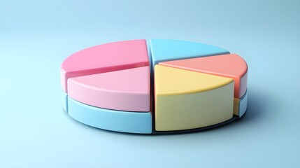 Fototapeta premium Colorful Pie Chart - Data Visualization, Business, Growth