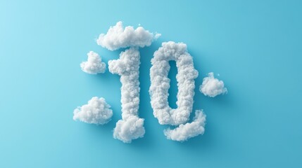 Fototapeta premium clouds in shape of figure ten 