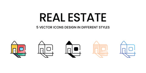 real estate icons set ready to use vector icon stock illustration
