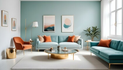 Fototapeta premium Photo interior modern design room 3d illustration