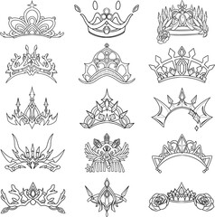 a collection of crown designs