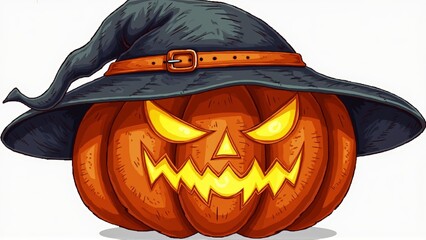 halloween pumpkin with hat