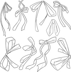 hand drawn illustration of a ribbon bow