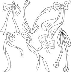hand drawn ribbon bow illustration