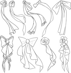 vector collection of ribbon bow design 