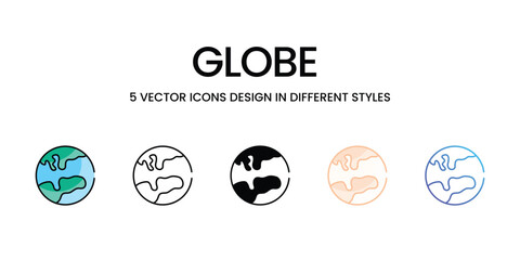 Globe  icons set ready to use vector icon stock illustration