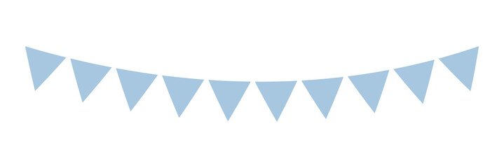 Blue bunting png sticker, festive decoration graphic, transparent background