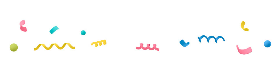 3D confetti png sticker, divider, transparent background