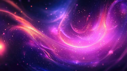 Abstract purple and pink swirling lights and glitter.