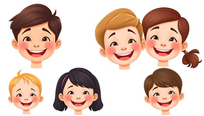 Smiling Faces: Vector Avatars of Joyful Children with Distinct Personalities