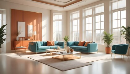 Photo interior modern design room 3d illustration